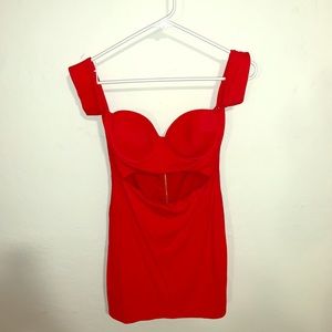 RED HOT cutout mini dress